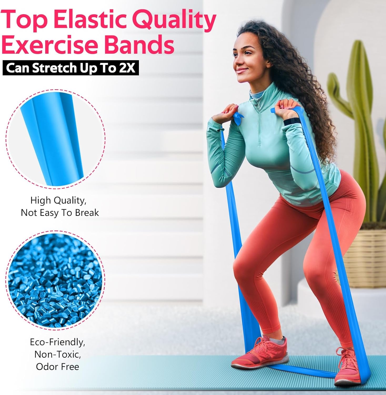 Resistance Bands for Working Out, Physical Therapy, Stretch, Recovery, Pilates, Rehab, Strength Training and Yoga Starter Set