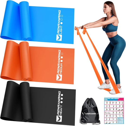 Resistance Bands for Working Out, Physical Therapy, Stretch, Recovery, Pilates, Rehab, Strength Training and Yoga Starter Set